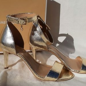 Michael Kors Sylvie Mid Gold Sandals